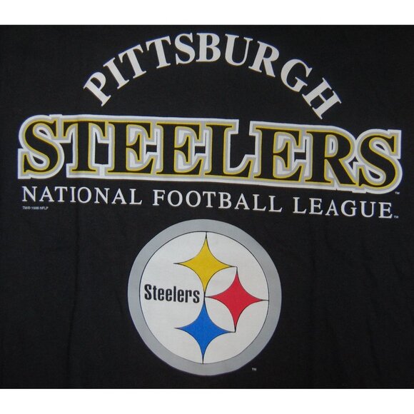 NWOT Vintage 1996 Pittsburgh Steelers Single Stitch T-Shirt Mens Medium Spellout - Picture 2 of 8